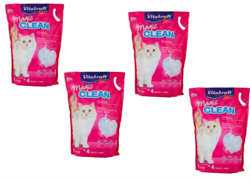 Vitakraft Magic Clean Katzenstreuer aus Silikon, langlebig, geruchs- und antibakteriell, 5 l, 2,2 kg (4 x 5 l) von GIGLIO NERO