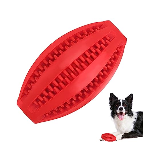 GIMOCOOL Quietschender Spielzeugball zum Kauen von Hunden, Interaktives Spielzeug für Aggressive Kauer, Mentale Stimulation Leckerli Gummiball Hundespielzeug Rugby-Form zum Spielen, großer Hund, Hund von GIMOCOOL