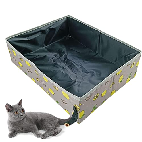 GIMOCOOL Tragbare Katzentoilette | Katzenklo mit Rahmen - Zusammenklappbar und verstaubar für Reisen mit Kitties Toilet Large Space Pet Toilet von GIMOCOOL