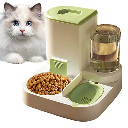 Katzen Futterautomat, All-in-One-Futterautomat für Haustiere, Automatischer Futterspender für Katzen & Hunde, Gravity Futter- und Wassernapf-Set für kleine oder mittelgroße Hunde von GIMOCOOL