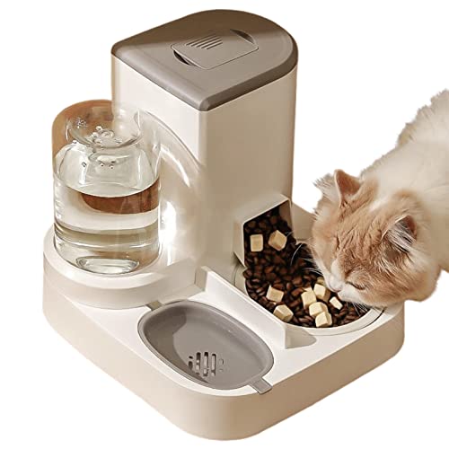 Katzen Futterautomat, All-in-One-Futterautomat für Haustiere, Automatischer Futterspender für Katzen & Hunde, Gravity Futter- und Wassernapf-Set für kleine oder mittelgroße Hunde von GIMOCOOL