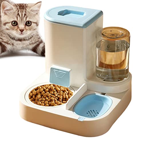 Katzen Futterautomat, All-in-One-Futterautomat für Haustiere, Automatischer Futterspender für Katzen & Hunde, Gravity Futter- und Wassernapf-Set für kleine oder mittelgroße Hunde von GIMOCOOL