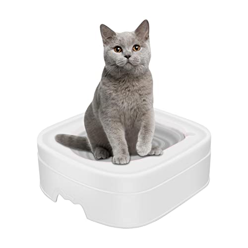 Katzentoiletten Trainingsset, Katzen Toilettensitz Toiletten Trainer, Katzentoilette Katzenklo Toilettensitz Trainingssystem für Haustier, hilft Ihrer Katze, die Toilette zu benutzen von GIMOCOOL