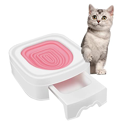 Katzentoiletten Trainingsset, Katzen Toilettensitz Toiletten Trainer, Katzentoilette Katzenklo Toilettensitz Trainingssystem für Haustier, hilft Ihrer Katze, die Toilette zu benutzen von GIMOCOOL