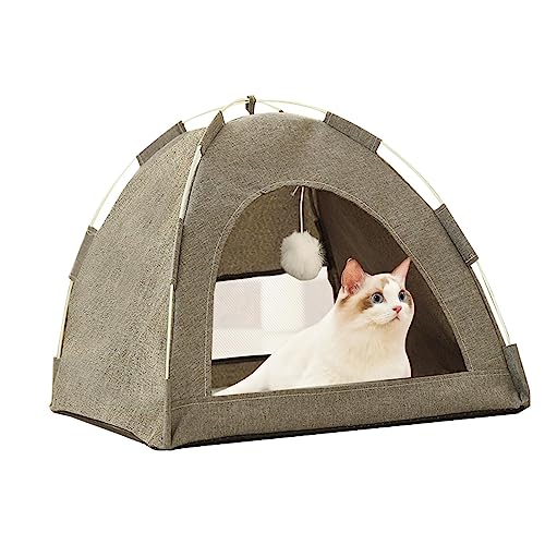 Zeltbett für Hunde und Katzen,Tipi-Zeltbetten Sommer-Katzenhaus | Abnehmbarer Hunde-Sonnenschutz und Wetterschutz für Camping, Haustier-Sonnenschutz für Haustiere im Sommer zum Spielen im Gimocool von GIMOCOOL