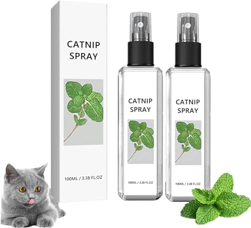 GINGER TECH 100 ml Kräuter-Katzenfreude, Kräuter-Katzenfreude-Spray, Katzenminze-Spray für Indoor-Katzen, Kitty Joy Herbal Joy Katzenspray, Sellerie Haustiere Katzenspray, Katzenangstlinderung, von GINGER TECH