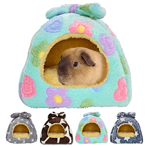 GINIDEAR Meerschweinchen-Bett, Meerschweinchen-Versteck, Haus-Zubehör, warmes Bett für kleine Tiere, Hamster, Chinchillas, Zwerghasen, Igel. L, Grün von GINIDEAR