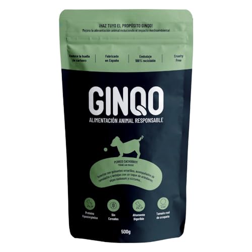 Ginqo Natürliches Futter für Welpen, 500 g, mit Insektenprotein, hypoallergen, Getreidefrei, Glutenfrei, Verdauungsfrei, 32 % Protein - verantwortungsvolles Futter von GINQO