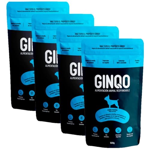 Ginqo Natürliches Futter mit Insektenprotein für Hunde, Größe S, 2 kg, hypoallergen, getreidefrei, glutenfrei, verdauend, 29 % Protein von GINQO