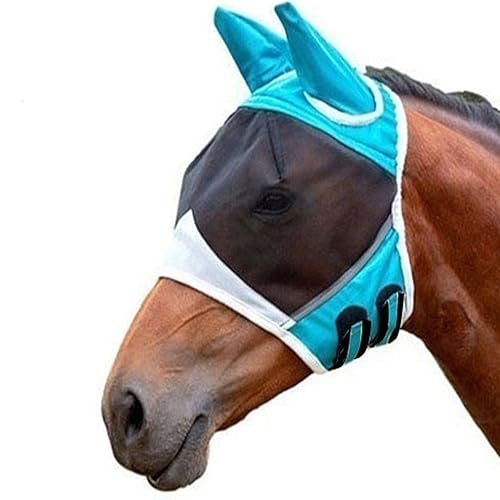 GIONAR Fliegenmaske Pferd UV Schutz, Super Comfort Stretchy Pferdefliegenmaske mit Ohrenschutz, Large Eye Space, Lycra Anti-UV Horse Fly Mask von GIONAR