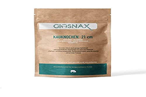 GIOSNAX Kauknochen für Hunde, Hundeknochen aus 100% gepresste Rinderhaut, Kaustangen als Einzelfuttermittel 3 Stück von GIOSNAX