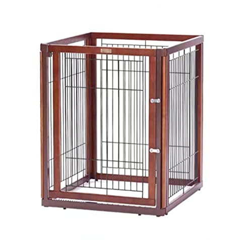 Gated Pet Freistehendes Hundegitter, Hunde-Laufstall aus Holz, faltbar, Haustier-Sicherheitszaun für Türen, Treppen und Küche (A) von GIPFSRIIGR0EEGG