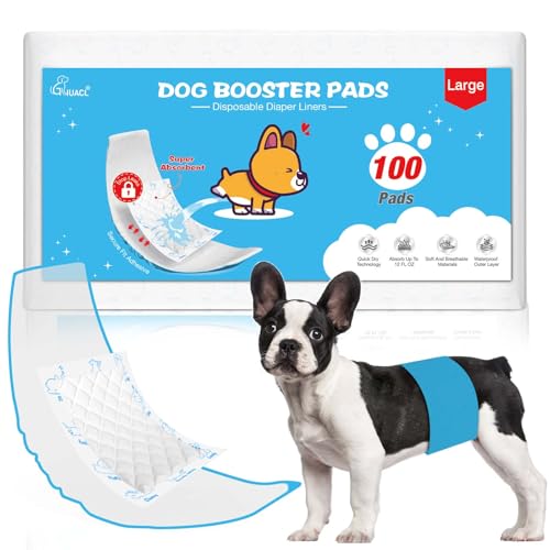 Hundewindeln für Hundewindeln, männlich und weiblich, 100 Karat, ultraschnelle Absorption, Einweg-Booster-Pads, perfekter Schutz, die meisten wiederverwendbaren Bauchbänder, Welpenwindeln, waschbar von GIUACL