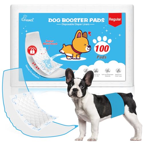 Hundewindeln für Hundewindeln, männlich und weiblich, 100 Karat, ultraschnelle Absorption, Einweg-Booster-Pads, perfekter Schutz, die meisten wiederverwendbaren Bauchbänder, Welpenwindeln, waschbar von GIUACL