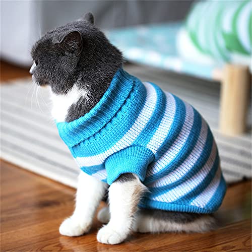 GIVBRO Katzenpullover Haustierkostüme Streifen Kleidung Winter Warm Outfit für Weihnachten Halloween Party Cosplay Verkleidung Requisite von GIVBRO