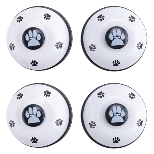 GIWFBQTR Haustier Klingel, 4 Pack Metall Klingel Hunde Training mit Rutschfesten Gummi Böden Hunde Tuer Klingel Fuer das Töpfchen Werkzeug Kommunikations Geraet Fuer Kleine Hunde Katzen von GIWFBQTR