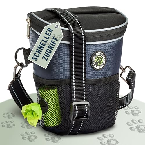 GIZZY® Leckerlitasche für Hunde I Leckerlibeutel für Hunde mit praktischer Einhand-Öffnung I Hunde Leckerlitasche für Training & Welpenerziehung I Gassi Tasche Hund [Blau] von GIZZY