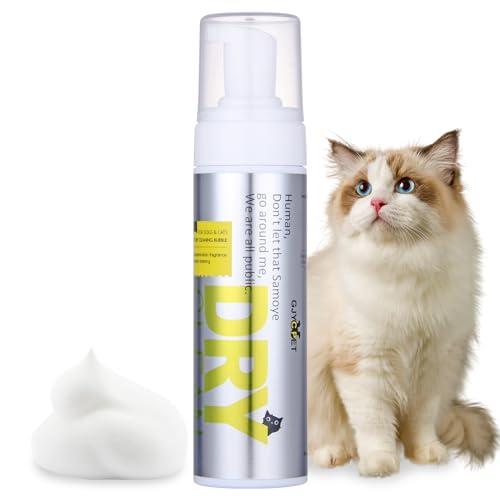GJYC PET Wasserloses Trockenshampoo-Schaum für Hunde & Katzen - Sensitives Juckende Haut Hundeshampoo - 6,76 FL Oz (Packung mit 1) - Haarausfallkontrolle, Anti-Juckreiz von GJYC PET