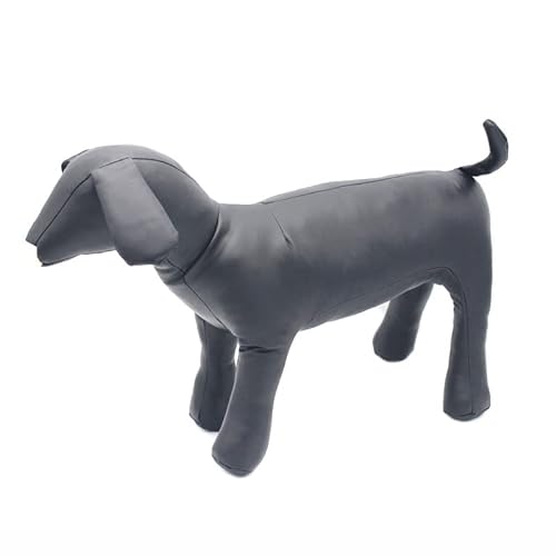 1PCS Pet Kleidung Display Modell Pet Store Hund Modell PU Leder Hund Modell Hund Spielzeug Stehende Hund Modell Pet Store Liefert, Schwarz, L von GKRB