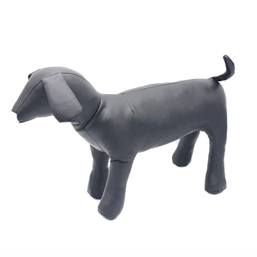 1PCS Pet Kleidung Display Modell Pet Store Hund Modell PU Leder Hund Modell Hund Spielzeug Stehende Hund Modell Pet Store Liefert, Schwarz, M von GKRB