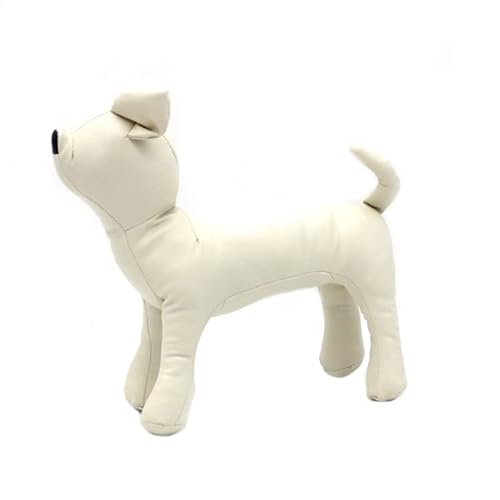 1PCS Pet Kleidung Display Modell Pet Store Hund Modell PU Leder Hund Modell Hund Spielzeug Stehende Hund Modell Pet Store Liefert, Weiß, L von GKRB