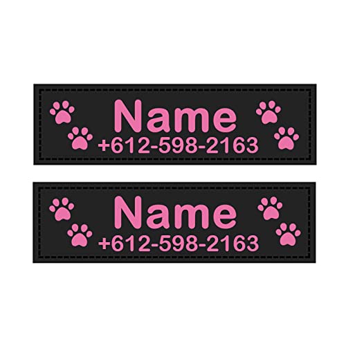 2 Stück Individuell Gravierte Hundegeschirr-DIY-Etikettenaufkleber, Katzen- Und Hundegeschirr, Reflektierender ID-Tag-Aufkleber, Personalisierter K9-Hundegeschirr-Anti-Verlust-Etikettenaufkl von GKRB