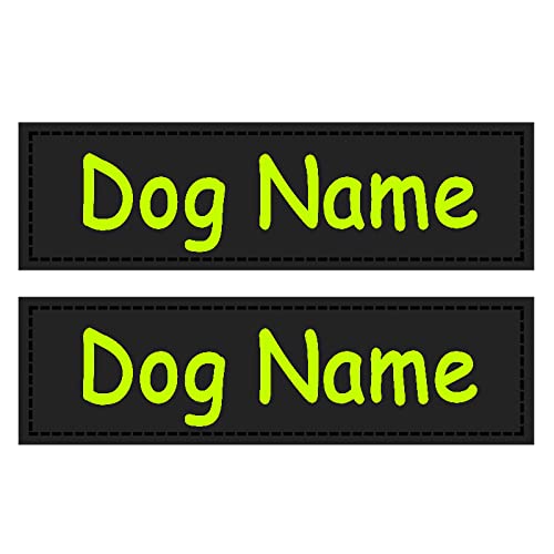 2 Stück Individuelles Haustiergeschirr Mit Namen, Reflektierendes Etikett, Hundegeschirr-ID-Tag-Aufkleber, Hunde-Namensschild, Personalisiertes Hunde-Brustgeschirr, DIY-Etikett-Aufkleber, Ha von GKRB