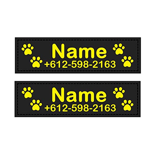 2 Stück Reflektierende ID-Tag-Aufkleber Für Katzen- Und Hundegeschirr, Individuelle Gravur, DIY-Tag-Aufkleber Für Hundegeschirr, Personalisierter K9-Hundegeschirr-Anti-Verlust-Tag-Aufkleber, von GKRB