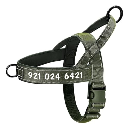 Hundegeschirr Für Den Außenbereich, Reflektierend, Kein Ziehen, Weste, Personalisierbar, Strapazierfähiges Nylon-Hundegeschirr, Militärisches Taktisches Trainingsgeschirr Für Den Deutschen S von GKRB