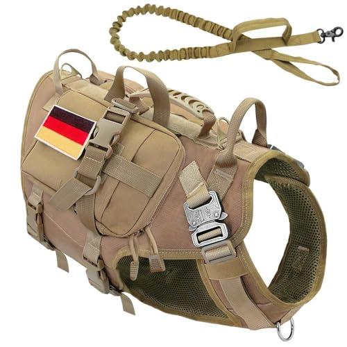 Hundetraining, Jagd, Camping, Geschirr, Leinen-Set, Militärisches Taktisches Hundegeschirr, Leinen-Set, Kein Ziehen, Haustiergeschirr, Weste, Einfarbiges Nylon-Hundegeschirr Für Mittelgroße Bis G von GKRB