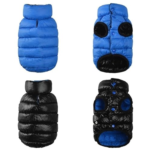 Winter Verdickte Warme Hunde-Daunenjacke, Wind- Und wasserdichte Outdoor-Haustierjacke, Kleidung, Chihuahua, Französische Bulldogge, Mops, Einfarbige Jacke,D,XL von GKRB