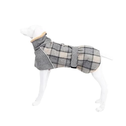 Winter Verdickte Warme Jacke Für Große Hunde, Kleidung, Warme Fleece-Haustierjacke, Mittelgroßer Großer Hund, Weimaraner, Deutscher Schäferhund, Labrador, Jacke, Verstellbarer Gürtel, Karier von GKRB