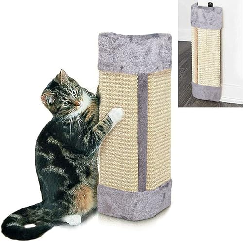 GKYZBB Katzen-Wand-Eck-Kratzer für Innenwände, 39,9 x 22,9 x 2,5 cm, montiertes Sisal-Kratzbrett, vertikal, kratzfest, schützt Möbel, Haustiere, verschleißfeste Matte von GKYZBB