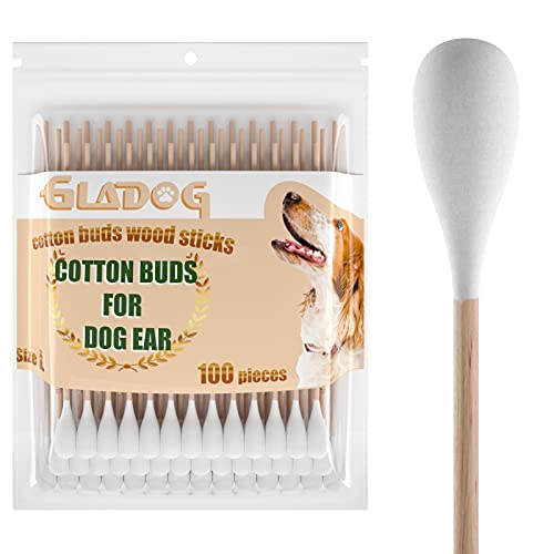 GLADOG 15,2 cm große, professionelle Wattestäbchen für Hunde, speziell entworfene Hunde-Wattestäbchen mit Holzgriff, groß bedeutet sicher von GLADOG