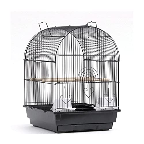 20 Zoll Hoher Vogelkäfig Aus Schmiedeeisen Mit Spielzeug Und Rollständer Für Papageien, Conure, Lovebirds, Vogelflugkäfig, SchwarzA Set von GLETSF