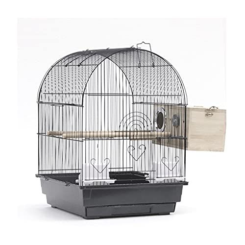 20 Zoll Hoher Vogelkäfig Aus Schmiedeeisen Mit Spielzeug Und Rollständer Für Papageien, Conure, Lovebirds, Vogelflugkäfig, SchwarzB Set von GLETSF