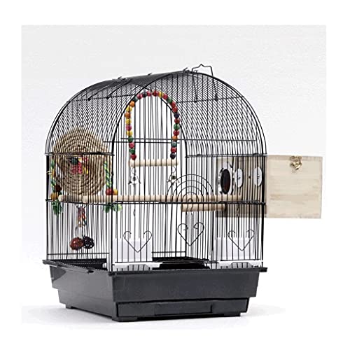 20 Zoll Hoher Vogelkäfig Aus Schmiedeeisen Mit Spielzeug Und Rollständer Für Papageien, Conure, Lovebirds, Vogelflugkäfig, SchwarzC Set von GLETSF