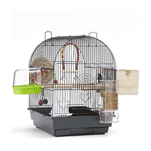 20 Zoll Hoher Vogelkäfig Aus Schmiedeeisen Mit Spielzeug Und Rollständer Für Papageien, Conure, Lovebirds, Vogelflugkäfig, SchwarzD Set von GLETSF