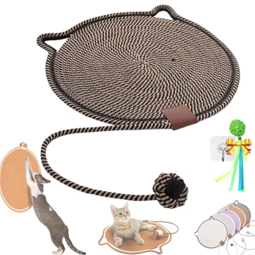 Celery Pets Dual Scratching Pad, Scratching Pads for Indoor Cats,Round Cat Scratcher,Cat Scratcher Mat,Hand-Woven Without Debris Natural Sisal Scratching Mat with Cotton Rope for Cat (45CM,D) von GLIART