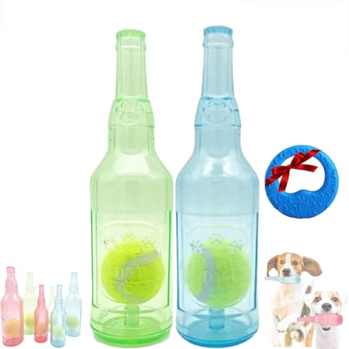 GLIART Zentric Crunchnplay Bottle Toy,Crunchnplay Bottle Toy,Plastic Water Bottle Chew Toys with Tennis Ball for Dogs,Pet Mentally Stimulating Toys for Dog Toy Water Bottle Cruncher (2PC-A-L) von GLIART