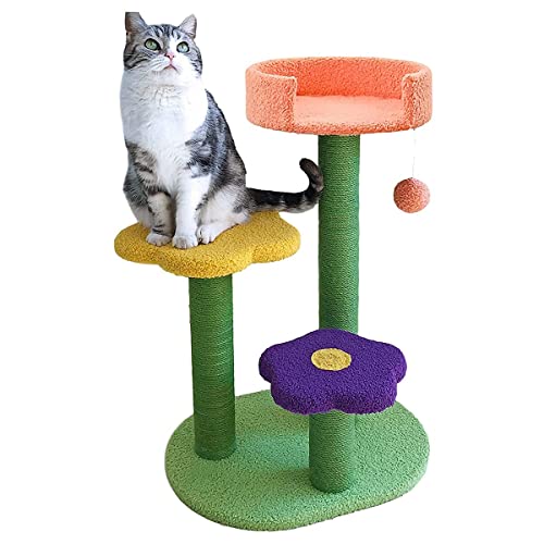 GLJY Entzückender Katzenbaum mit Sisal-Kratzbaum für Katzen, Klettern, Aktivität, Blumenturm, natürliche Sisalblume, kleine Katzenbäume für Indoor-Katzen, Kätzchen, Haustiere von GLJY