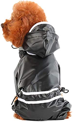 GLJY Transparent Dog Raincoat, Hund mit Kapuze Raincoat Small Dog Regen Jacke Poncho wasserdichte Kleidung mit Kapuze Breath Overall-Kleid für für kleine und mittlere Hunde,B,L von GLJY