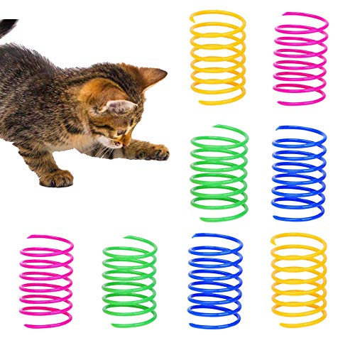 GLOBALDREAM Katzenfeder, 72 Stück Cat Spring Spielzeug Bunte Spirale Katzen Spielzeug Kunststoff Spiralfedern für Katze Kätzchen Haustiere Neuheit Geschenk von GLOBALDREAM