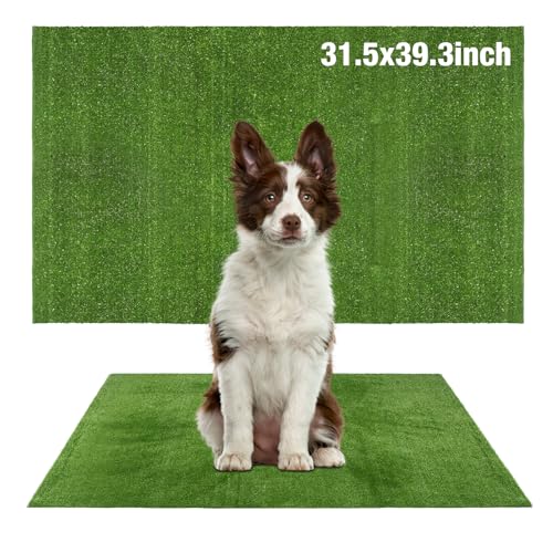 GLOBREEN Kunstrasen für Hunde, 31,5 x 39,3 cm, für Welpen, Töpfchentraining, Rasen für Haustiere, Terrasse, Balkon, Hinterhof, wasserdicht, leicht zu schneiden von GLOBREEN