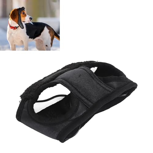 Fliegermütze für Hunde, Kaschmirfutter, Hunde-Winter-Pilotenmütze, Retro-Kaschmir-Haustier-Wintermütze mit Ohrenklappen für Partys, Tägliche Spaziergänge (Black) von GLOGLOW