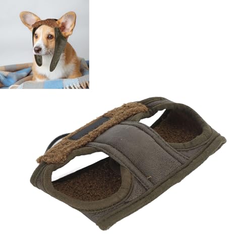 Fliegermütze für Hunde, Kaschmirfutter, Hunde-Winter-Pilotenmütze, Retro-Kaschmir-Haustier-Wintermütze mit Ohrenklappen für Partys, Tägliche Spaziergänge (Brown) von GLOGLOW