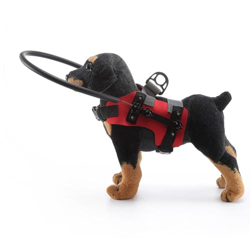 Führungsgerät für Blinde Hunde, Verstellbarer Stoßstangenschutzring für Blinde Hunde, Geschirr, Haustier-Antikollisionsring für Sehbehinderte Hunde Beim Gehen Im Innen- und (Rot) von GLOGLOW