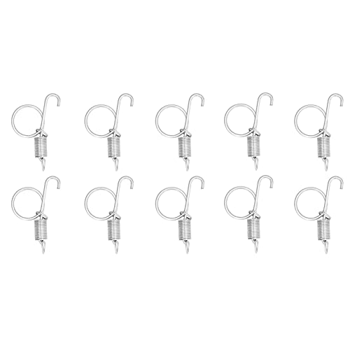 GLOGLOW 20PCS Metall Finger Frühling Latch Haken Landwirtschaft Ausrüstung mit Pull Ring Design für Befestigung Kaninchen Haustier Käfig Tür (Kleiner Türhaken mit Federkäfig) von GLOGLOW