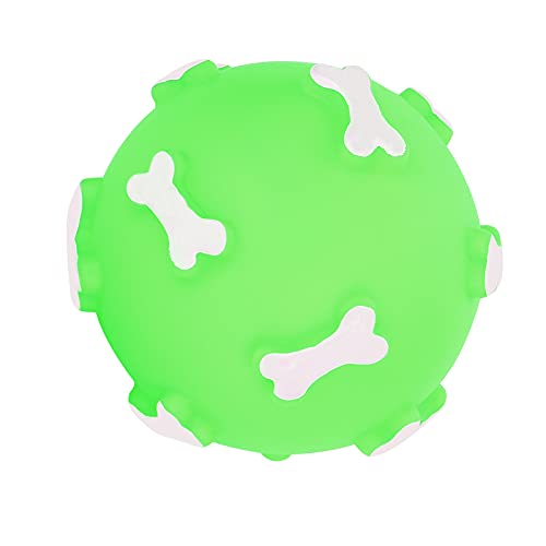 GLOGLOW 3,1 Zoll Haustier-Kauball, Quietschender Hundespielzeugball, Welpen-Kauspielzeug, Apportierspielzeug für das Training des Hundefangens und Apportierens (Green) von GLOGLOW