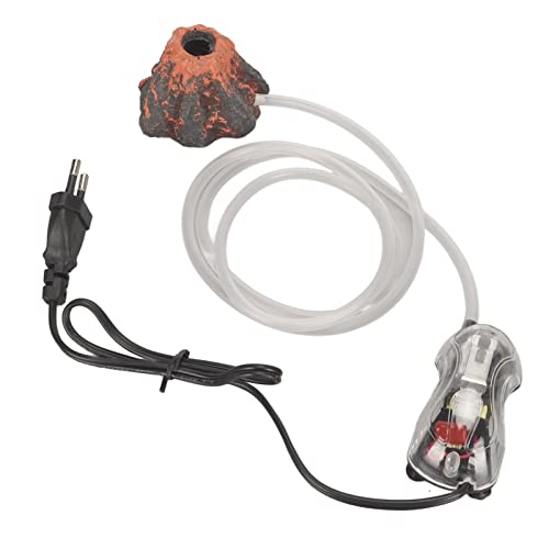 GLOGLOW Aquarium Volcanic Bubbler, Harz-Vulkan-Ornament-Kit mit Schlauchluftpumpe für die Zugabe und Sauerstoffversorgung von Aquarienlandschaften von GLOGLOW